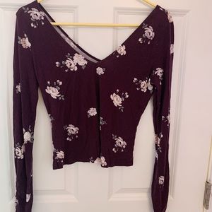 floral cropped long sleeve